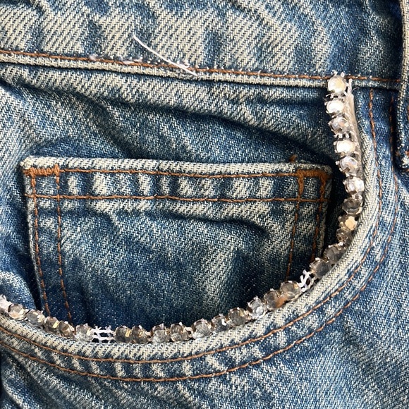 Reformation Stardust Colorado Crystal High Rise Straight Jeans 28 - Picture 10 of 14